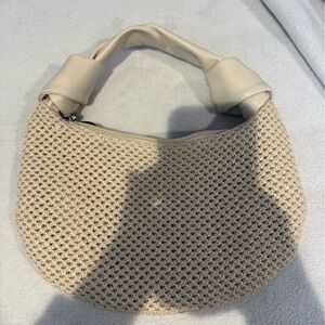 Elegant Beige Woven Handbag